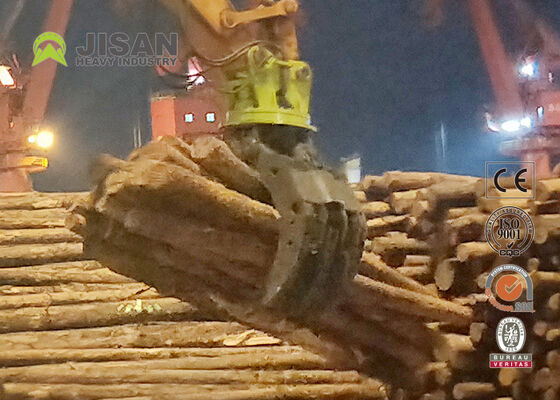 CAT 336 굴삭기용 더블 링키지 회전 유압 통나무 그래플 1800mm 턱 열림