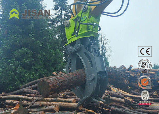 CAT 336 굴삭기용 더블 링키지 회전 유압 통나무 그래플 1800mm 턱 열림